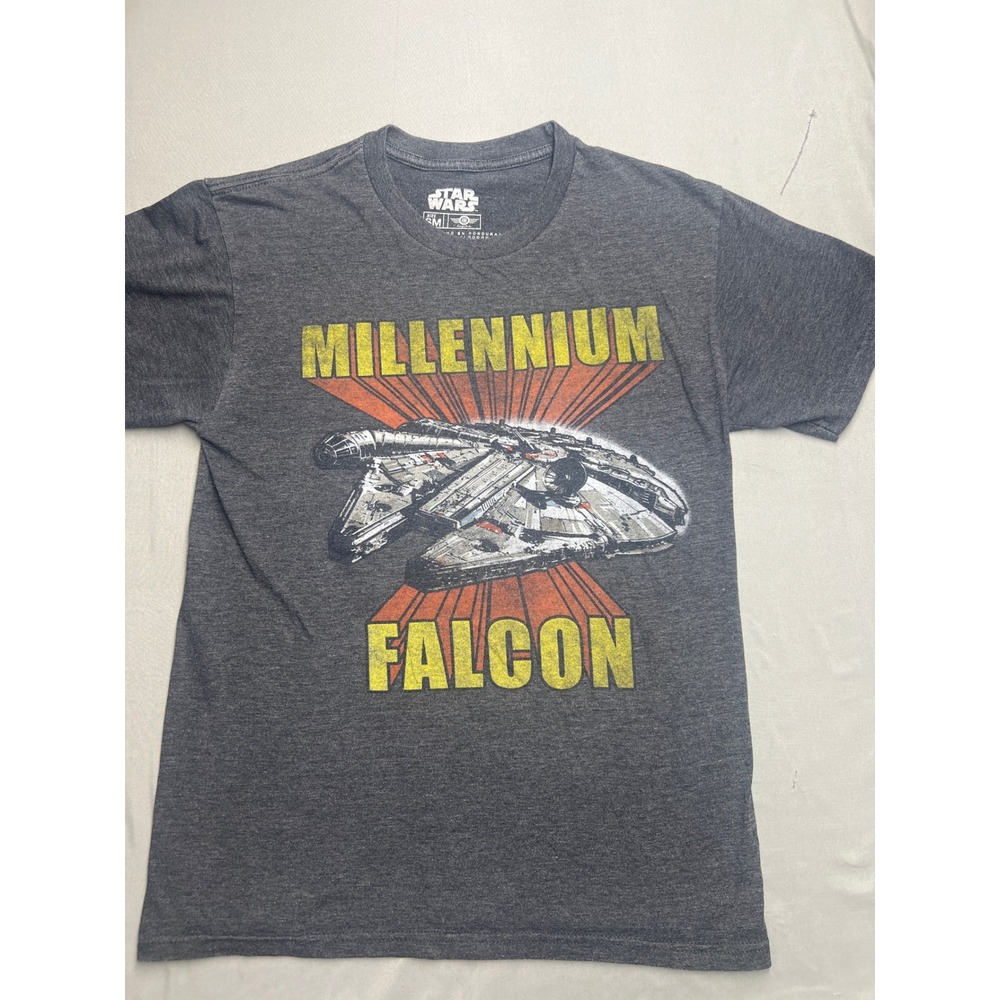 Star Wars Millennium Falcon T-Shirt Mens Small Mad Engine Charcoal Heather Gray